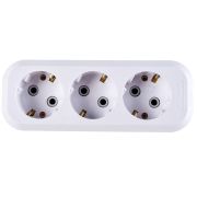 Розетка (колодка) удлинителя 3-м с заземлением АБС-пластик (E303) Розетка (колодка) удлинителя