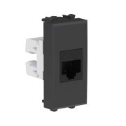 Розетка RJ-45, кат.5E, Avanti, 1 модуль, черный матовый (4412661) Розетка компьютерная модульная