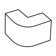 Угол внешний 20х10 плавный RME стандарт TIA (72201R) Угол внешний плавный