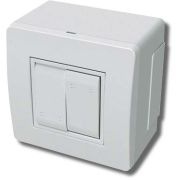 Коробка в сборе с 2-клавишным выключателем, белая (10001) Коробка в сборе