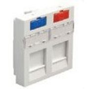 Модуль адаптер розетки информационной, 45x45, RJ, 2 входа, LK45 (87002) Модуль адаптер розетки информационной, белый