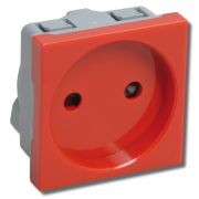 Розетка 2 модуля PRIMER РКС-20-22-П-К без заземляющего контакта красная (CKK-40D-RSK2-K04-K) Розетка