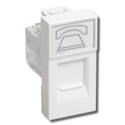 Розетка телефонная RJ-11 PRIMER РКФ-10-00-П кат.3 1 модуль белая (CKK-40D-RT1-K01) Розетка телефонная