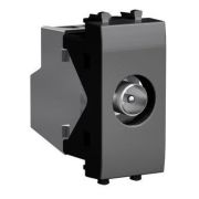 Розетка TV проходная Avanti 1 модуль черный квадрат (4402511) Розетка TV