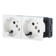 Розетка с з/к. двойная под углом 45 гр бел LK45 (851704) Розетка с з/к. двойная под углом 45 гр