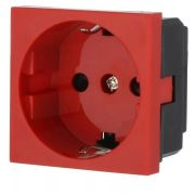 Розетка с з/к. со шторками, красный LK45 (851107) Розетка