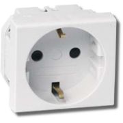 Розетка силовая Viva 2 модуля белая (45005) Розетка силовая штекерная с заземлением и со шторками