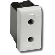 Розетка силовая без заземления Brava 1 модуль белая (76491B) Розетка силовая штекерная без шторок