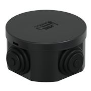 Коробка JBR065 D=65х35, 4 вых., IP44, черная (44004BL-1) Коробка монтажная