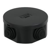 Коробка JBR080 D=80х40, 4 вых., IP44, черная (44005BL-1) Коробка монтажная