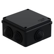 Коробка JBS100 100х100х55, 6 вых., IP55, черная (44007BL-1) Коробка монтажная