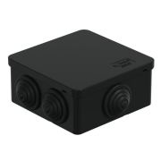 Коробка JBS101 100х100х55, 6 вых., IP55, черная (44037BL-1) Коробка монтажная