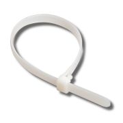 Хомут-стяжка нейлоновая многоразовая 300x7,5 мм, белая (уп 100 шт) (07-0309) Кабельная стяжка (хомут) нейлоновая, открываемая