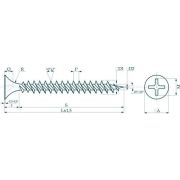 Саморезы 3,5х41 потай, частая резьба, оксид (1 кг) (КИТАЙ/ТАЙВАНЬ) Саморез с потайной головкой