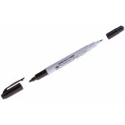 Маркер перманентный двухсторонний Crown «Multi Marker Twin» 2 мм/1 мм, черный, пулевидный (08-8401) Ручка для маркировки