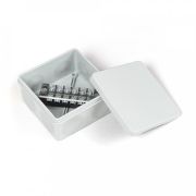 Коробка распределительная 100х100х50 двухкомпонентная (HF) в комплекте с 6-кл. зажимами, сечение до 2,5 мм², серая (PR80.0172) Коробка распределительная