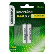 Батарейка Alkaline LR03/AAA GENERICA (2 шт) (ABT-LR03-ST-L02-G) Батарейка щелочная