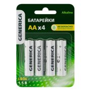 Батарейка Alkaline LR06/AA GENERICA (4 шт) (ABT-LR06-ST-L04-G) Батарейка щелочная
