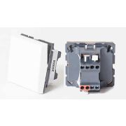 Выключатель одноклавишный 45х45, белый (200005) Выключатель