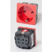 Розетка электрическая 2К+З, красный (200014) Розетка