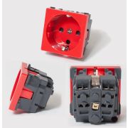Розетка электрическая 2К+З, красный (200009) Розетка