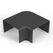 Поворот на 90 градусов 25х25 черный (PR08.12909) Промрукав Угол плоский