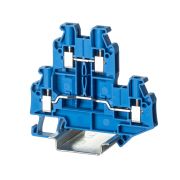 Клемма двухуровневая, 4 точки подключения, 4 кв.мм, синяя (TTURB-4-BU) Клемма двухуровневая, винтовой зажим