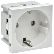 Розетка 2 модуля PRIMER РКС-20-30-П-К с заземляющим контактом защитной шторкой и винтовым зажимом белая (PR-KK40D-RSZH-2-2-K01) Розетка с защитной шторкой и винтовым зажимом