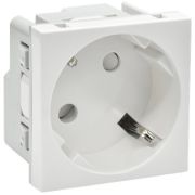 Розетка 2 модуля PRIMER РКС-20-30-П-45 45град с заземляющим контактом защитной шторкой и винтовым зажимом белая (PR-KK40D-RSZH-2-2-45-K01) Розетка с защитной шторкой и винтовым зажимом