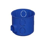 Коробка установочная D68х62 со стыковочными ушками, синий (44659) Коробка установочная для твердых стен, межцентр 71мм