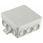 Коробка JBL085 85х85х38, 12 вых., 4P (0,15...6мм²) серая (43755HF-GR) Коробка монтажная, огнестойкая, без галогена