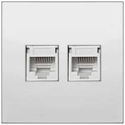 Розетка 2xRJ-45 кат. 5е с накладкой, белый LK60 (866204-1) Розетка компьютерная двойная