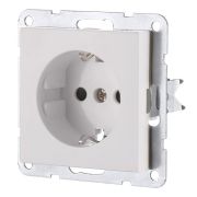 Розетка с з/к, со шторками, белый LK80 (843204-1) Розетка