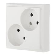 Розетка двойная без з/к, со шторками, белый LK80 (843604-1) Розетка