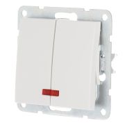 Выключатель 2-клавиши с индикаторами 16 A, 250 B, белый LK60 (861204-1) Выключатель