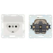 Розетка с з/к, шторками и крышкой, белый LK60 (863404-1) Розетка