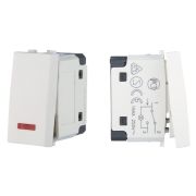 Переключатель с двух мест, с индикатором 45х22,5мм, белый LK45 (850404-1) Переключатель с двух мест (схема 6L)