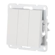 Выключатель 3-клавиши, 16 A, 250 B, белый LK80 (842104-1) Выключатель