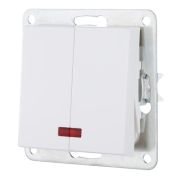 Выключатель 2-клавиши, с индикаторами, 16 A, 250 B, белый LK80 (841204-1) Выключатель