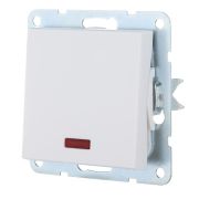 Переключатель 1-клавиши, на 2 направления, c индикатором, белый LK80 (840404-1) Переключатель