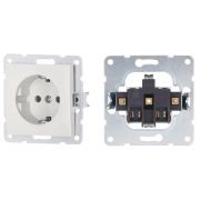 Розетка с з/к, без шторок, белый LK60 (863104-1) Розетка