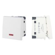 Выключатель с индикатором 45х45мм 16 A, 250 B, белый LK45 (850904) Выключатель