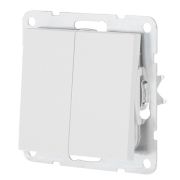 Выключатель 2-клавиши, 16 A, 250 B, белый LK80 (841104-1) Выключатель