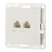 Розетка 2xRJ-45 кат.5е с накладкой, белый LK80 (846204-1) Розетка компьютерная двойная