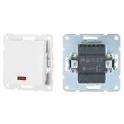 Переключатель 1-клавиша на 2 направления, c индикатором, белый LK60 (860404-1) Переключатель