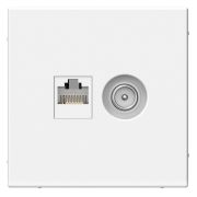 ArtGallery розетка двойная RJ45+TV, кат. 5Е, скрытой установки, механизм, белый (GAL000189) Розетка компьютерная + TV
