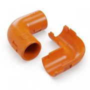 Соединитель угловой разборный оранжевый D25 мм (PR13.02482) Соединитель угловой