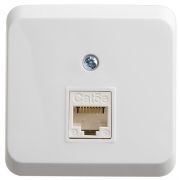 Этюд розетка RJ45 1-местная, кат. 5Е, открытой установки, белый (KOMA-001B) Розетка компьютерная