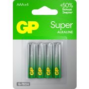 GP Super Alkaline 15A AA (GP 15AA21-2CRSBC4), упак. 4 шт. БЛИСТЕР Алкалиновые батарейки
