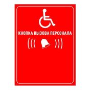 Табличка Кнопка вызова персонала красная